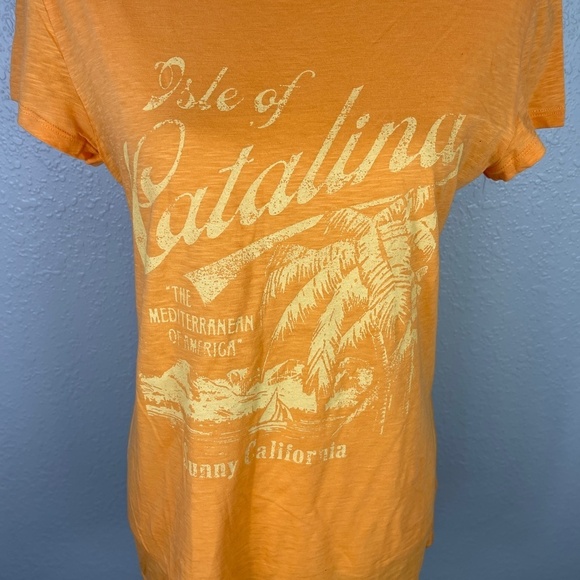 Women's Merona Orange Graphic short sleeve shirt size Large - Picture 3 of 9